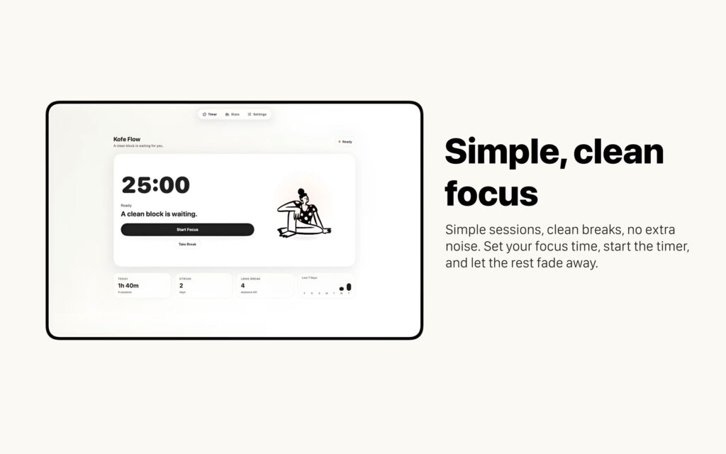 Kofe Flow Pomodoro Timer Brings Calm Focus to Your Menu Bar
