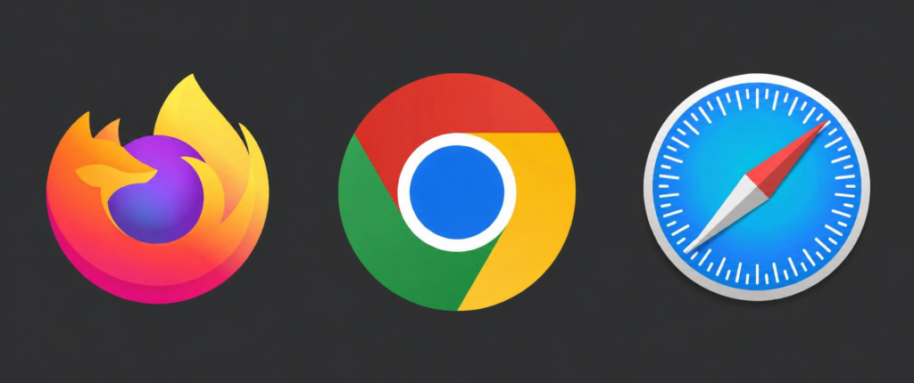 Browser Navigation API diagram showing client-side routing across Chrome, Firefox, Edge, and Safari replacing the History API