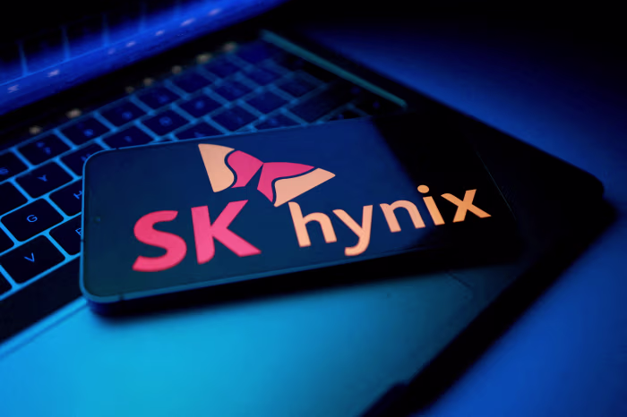 SK Hynix semiconductor facility with AI memory chips in production