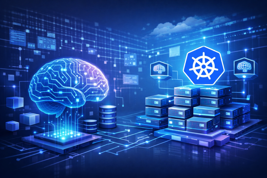 Developer monitoring AI workloads running on a Kubernetes cluster dashboard