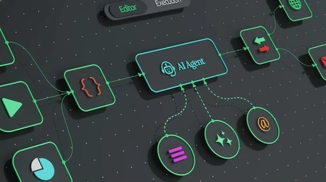 Split-screen diagram showing MCP connecting an AI agent to tools on one side, and A2A showing two AI agents communicating on the other