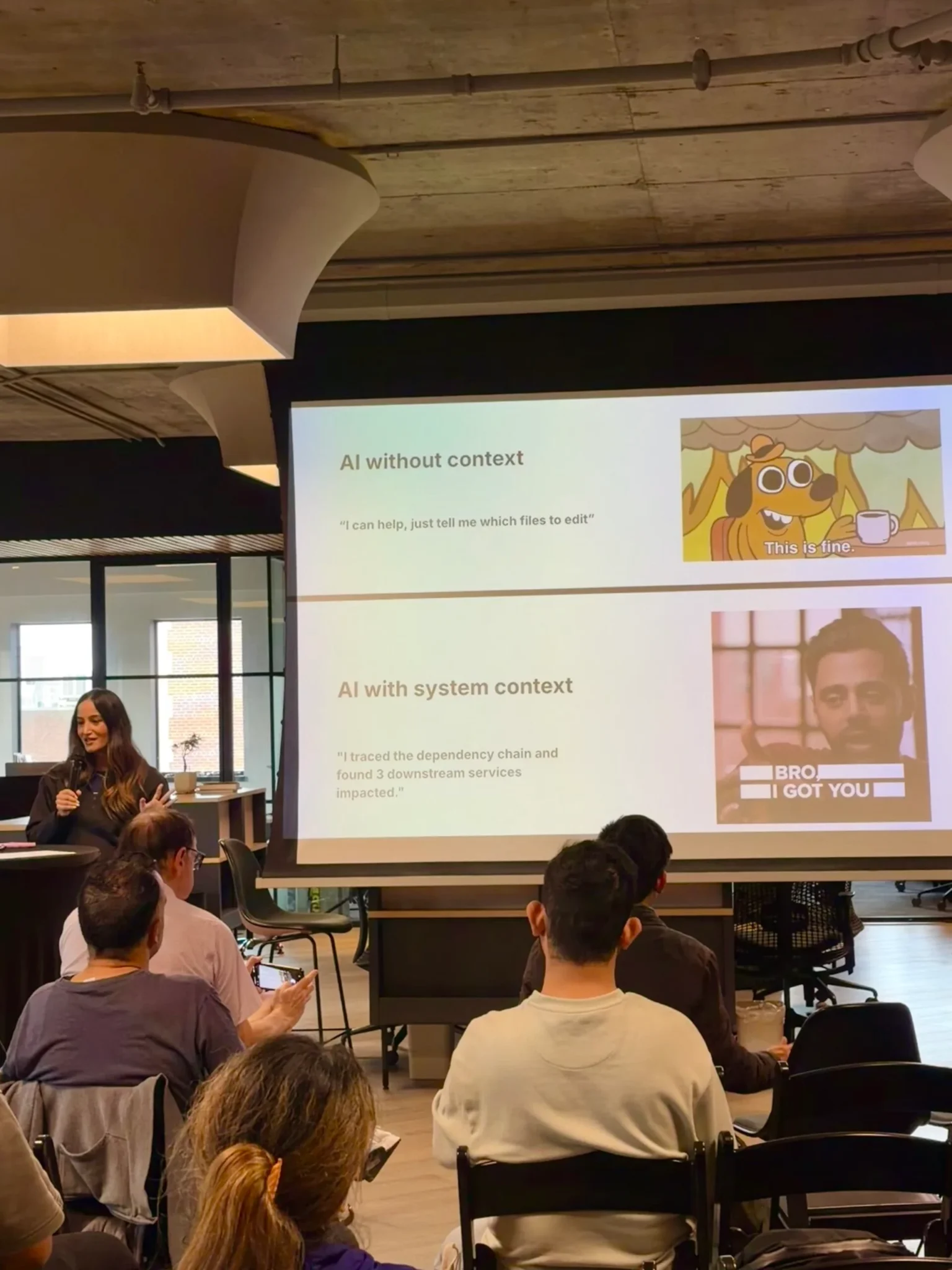 Postman AI Engineer demo at Canopy meetup in San Francisco