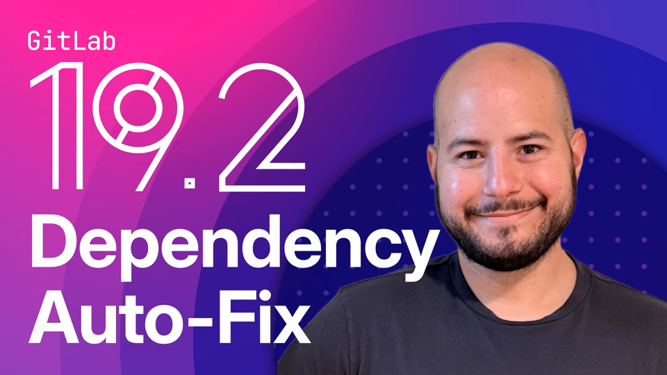 GitLab merge request interface showing dependency scanning auto-remediation fixing a vulnerable package