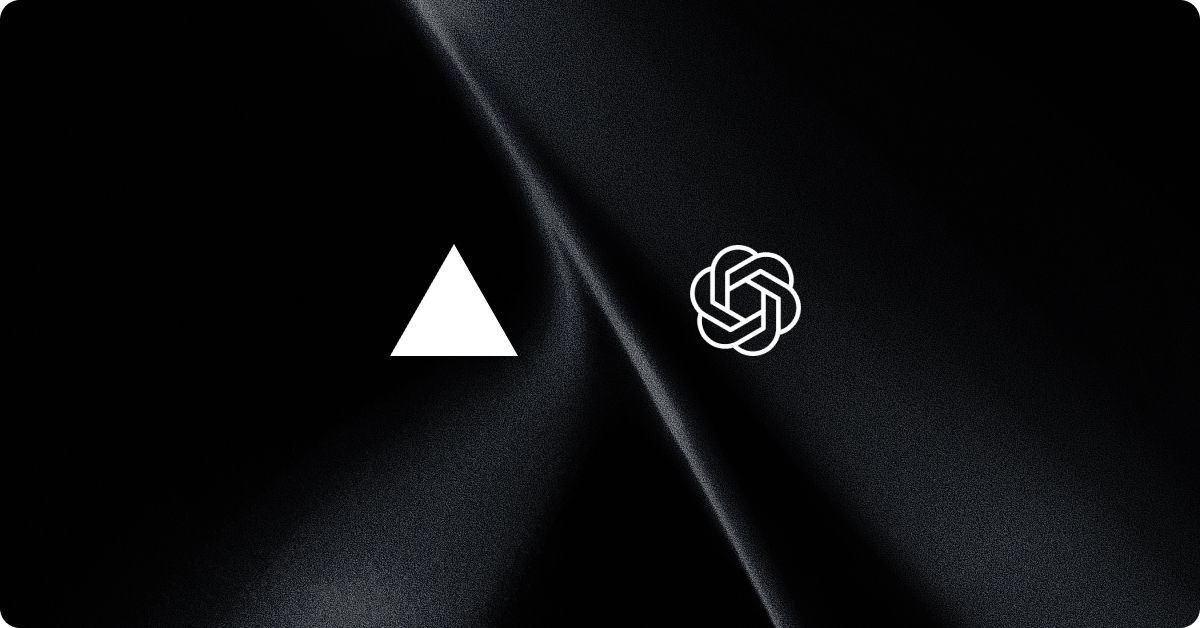 Vercel and OpenAI logos side by side representing GPT-5.6 integration on AI Gateway