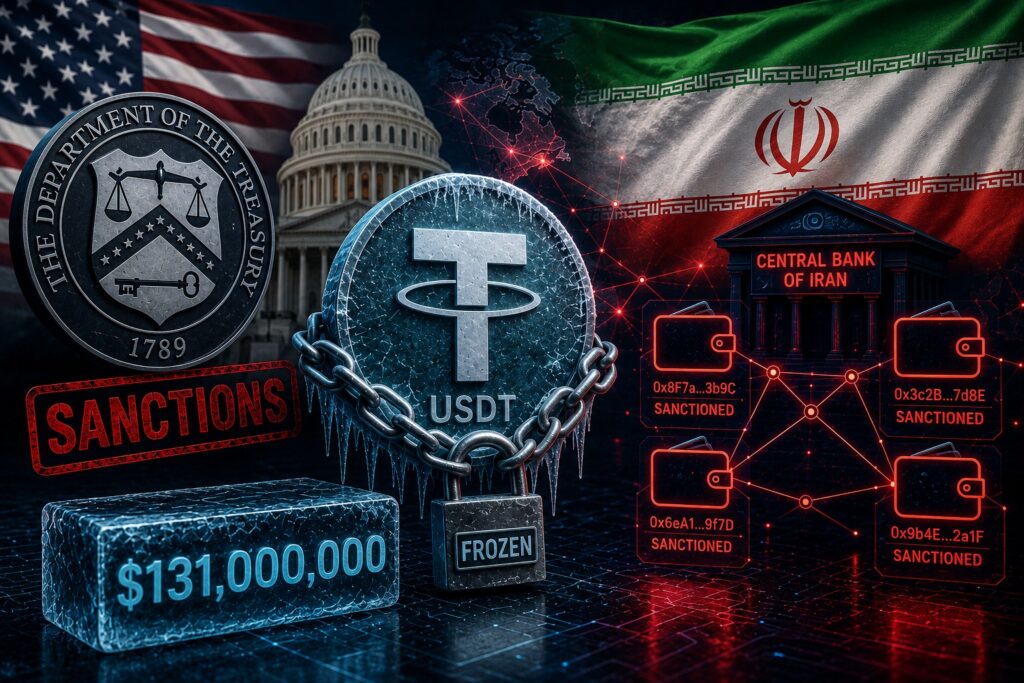 U.S. Sanctions Four Iran-Linked Crypto Wallets, Tether Freezes $131 Million