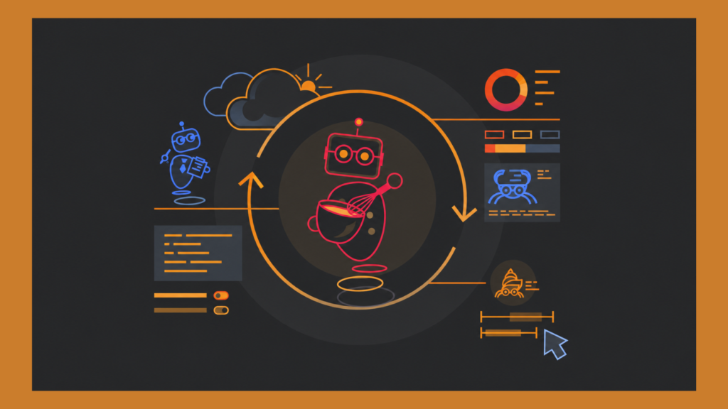 Cloudflare dashboard showing Agent Development Lifecycle workflow and Cloudflare Workers interface
